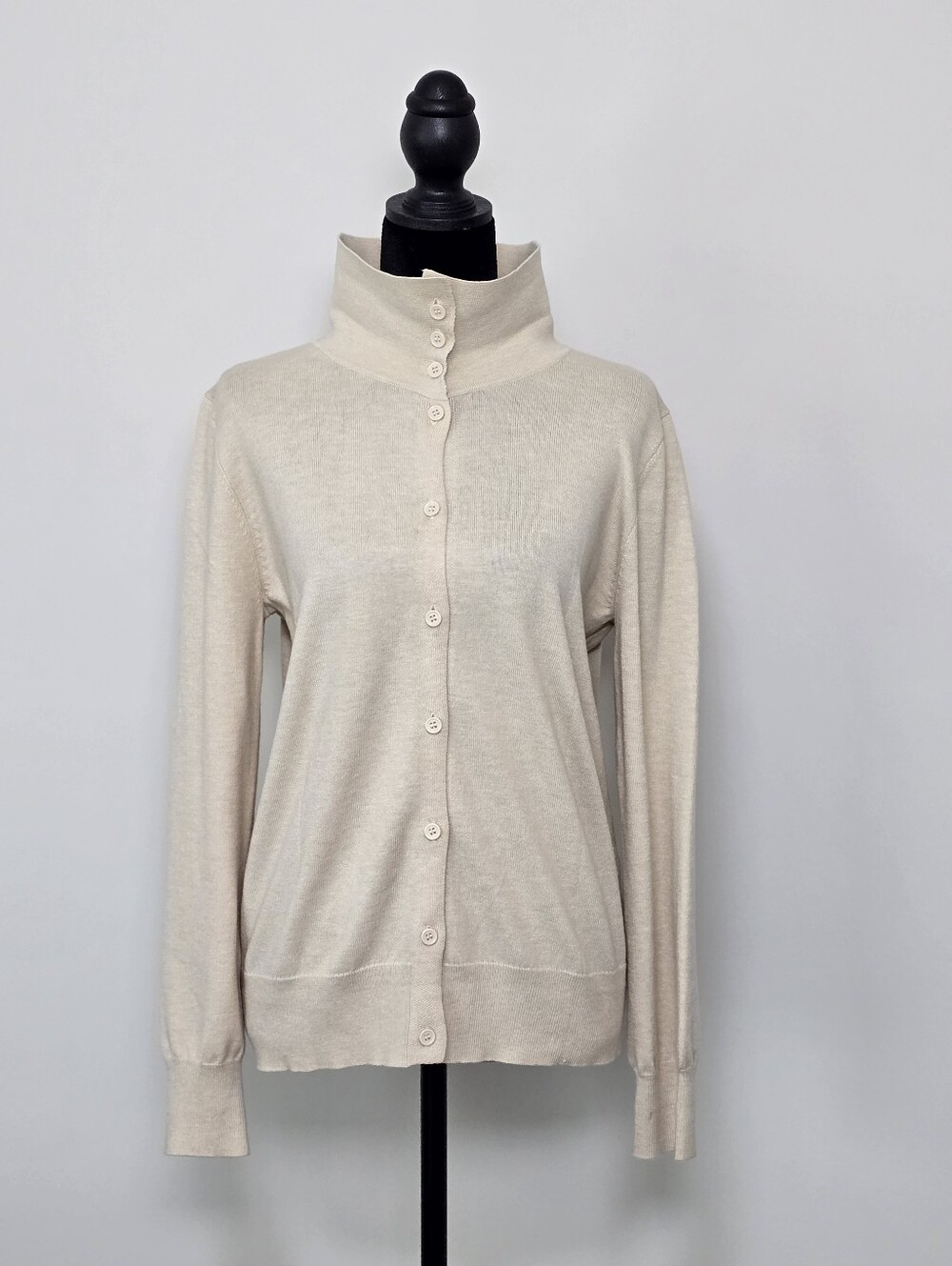 Classic Cream Button-Up Women’s Sweater